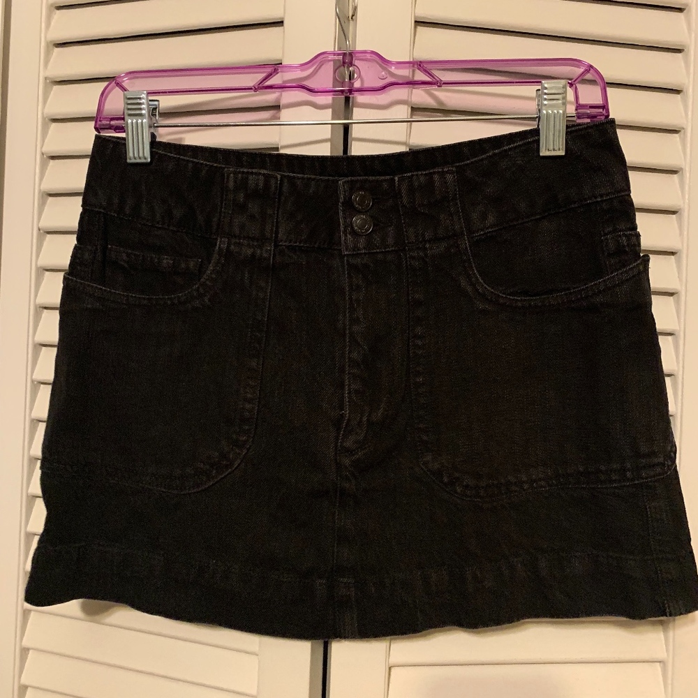 Black denim skirt